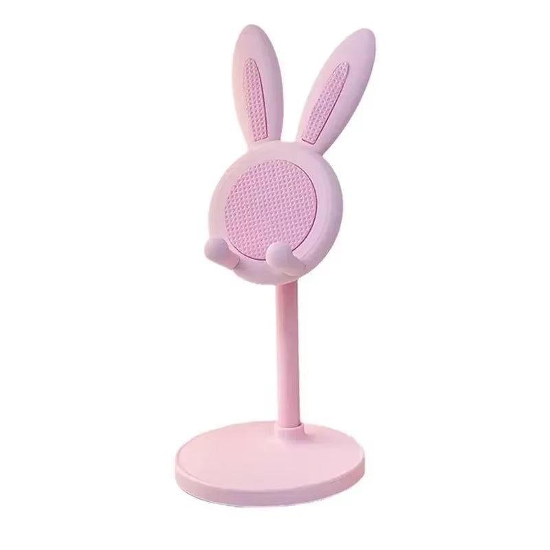 Angle-Height Adjustable Bunny Phone Stand for Desk - Cute Rabbit Mobile Holder