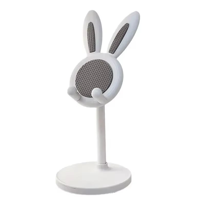 Angle-Height Adjustable Bunny Phone Stand for Desk - Cute Rabbit Mobile Holder