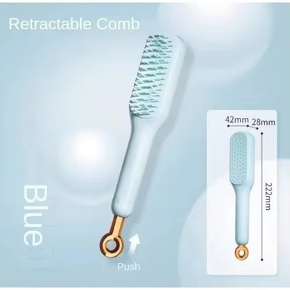 Retractable Comb Self-Cleaning Hair Brush Anti-Static Massage Comb for Women Smooth Hair Self Cleaning Hair Brush