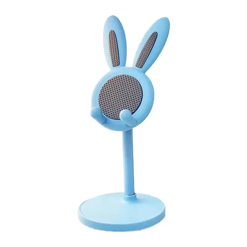 Angle-Height Adjustable Bunny Phone Stand for Desk - Cute Rabbit Mobile Holder