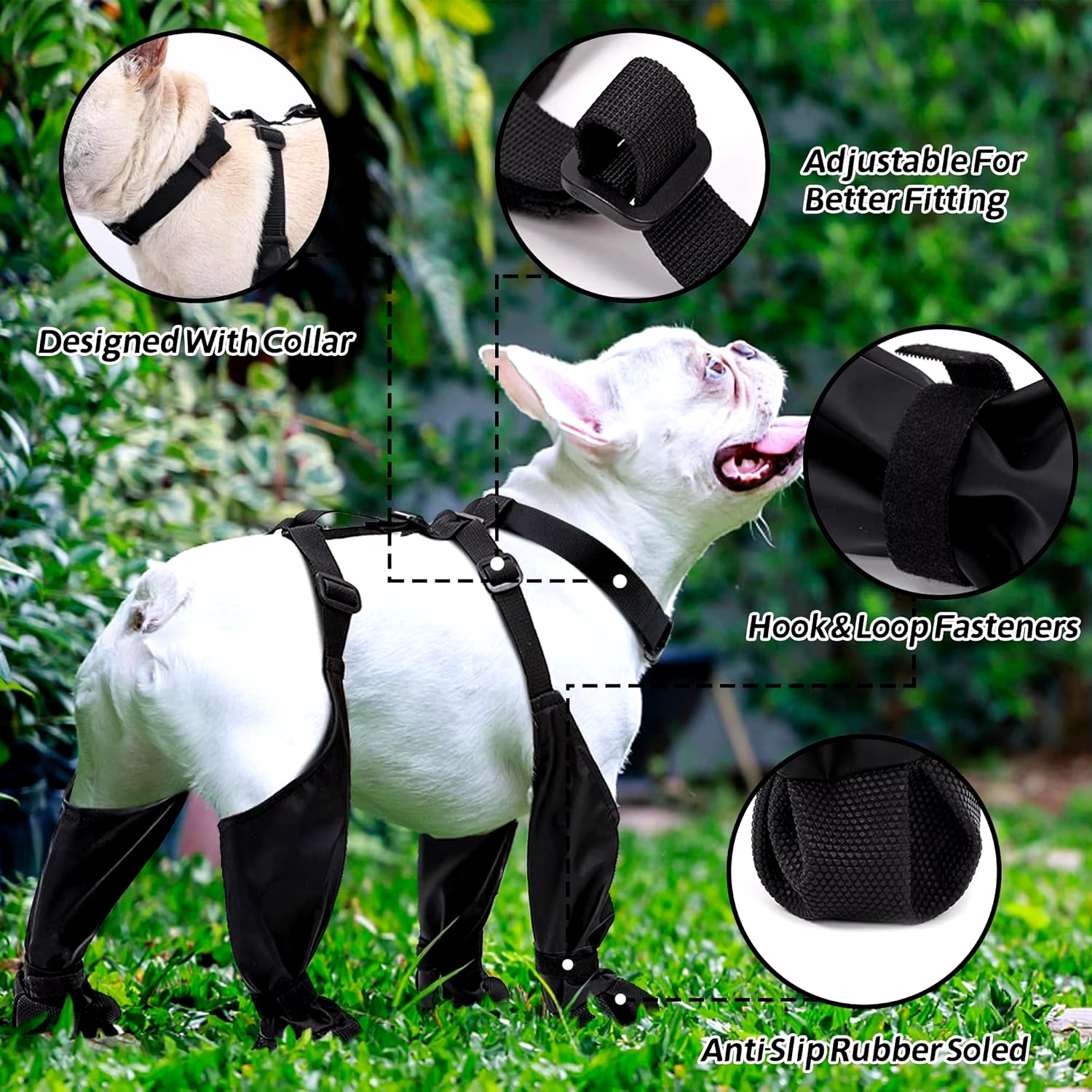 Outdoor Walking Dog Boot Leggings for Small Medium Large Dogs Suspender Boots Waterproof Snowy Dog Paw Protects Boot Covers