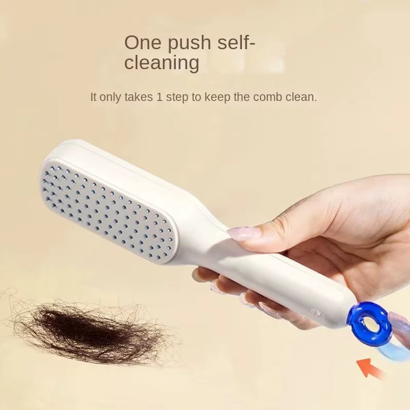 Retractable Comb Self-Cleaning Hair Brush Anti-Static Massage Comb for Women Smooth Hair Self Cleaning Hair Brush