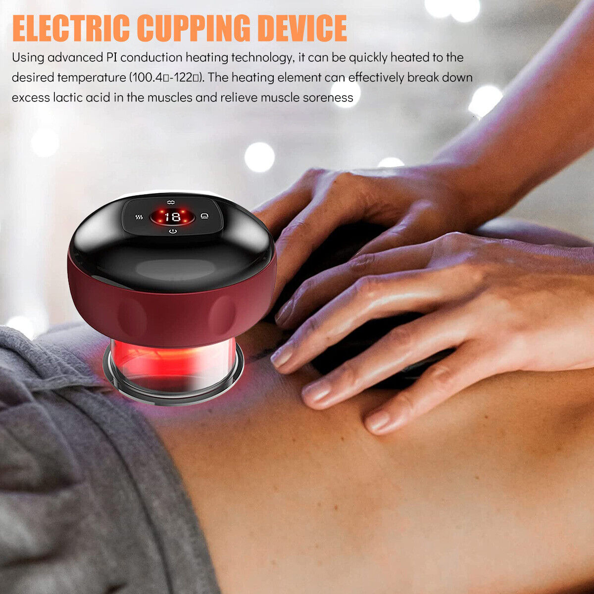 Electric Cupping Therapy Smart Heating Scraping Massager Body Slimming + LCD Set